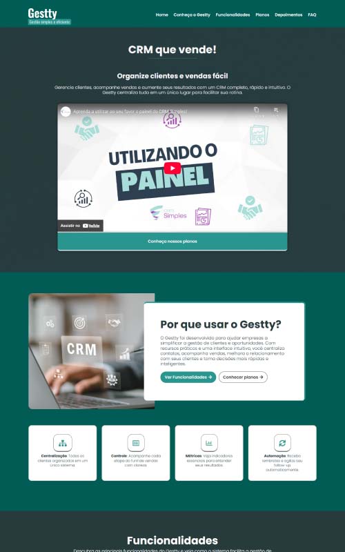 Criação de Site para apresentação de SaaS Criação de Site para apresentação de SaaS
