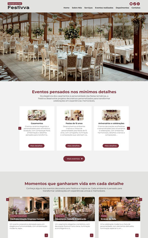 Festivva- Site para empresa de decoração de festas Festivva- Site para empresa de decoração de festas