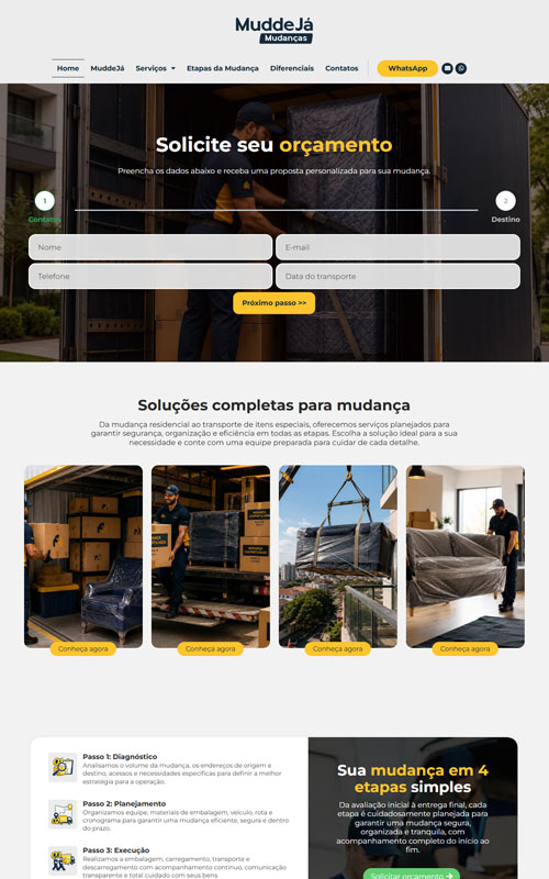 MuddeJá- Site para empresa de mudanças MuddeJá- Site para empresa de mudanças