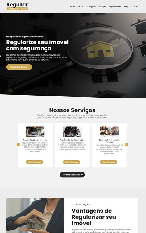 Regullar- Site para empresa de regularização de imóveis Regullar- Site para empresa de regularização de imóveis
